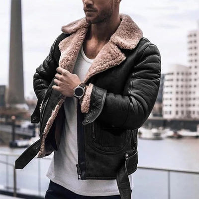 El Fuerte – Lederjacke mit warmer Innenseite aus Wolle