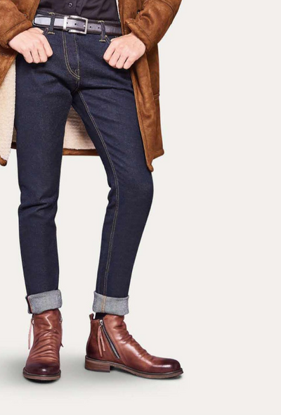 Damenstiefel aus Leder mit rutschfester Sohle und elegantem Design