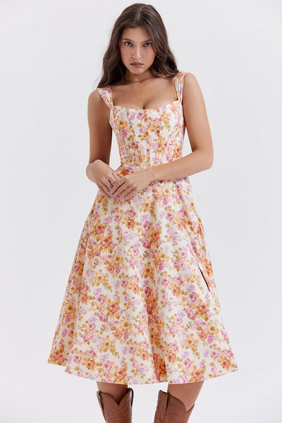 Vestido midi de verano con estampado floral