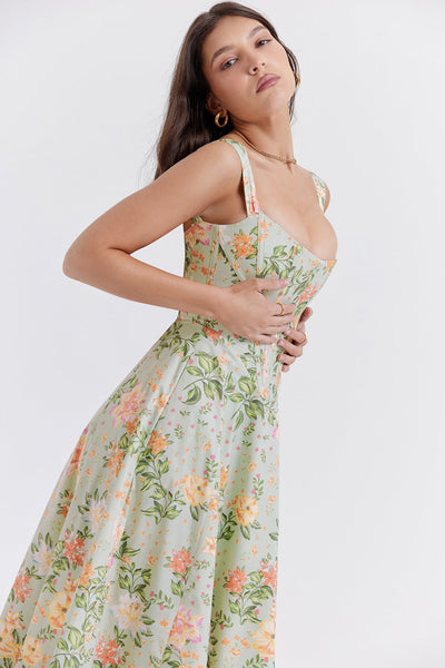 Vestido midi de verano con estampado floral