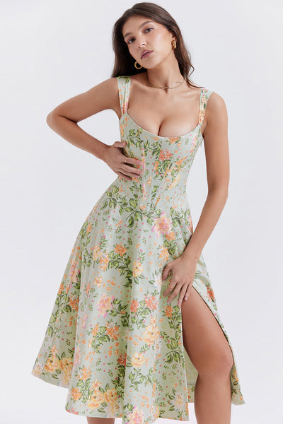 Vestido midi de verano con estampado floral