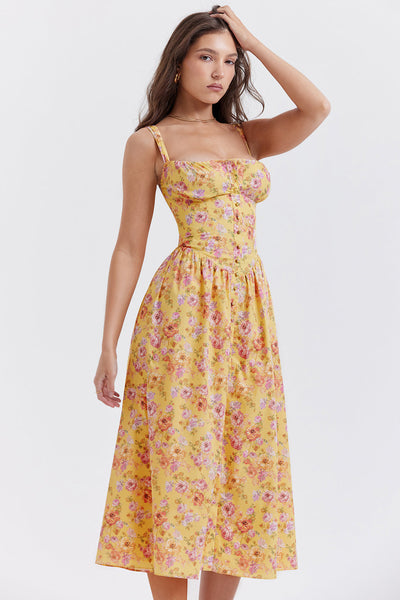 Vestido midi de verano con estampado floral