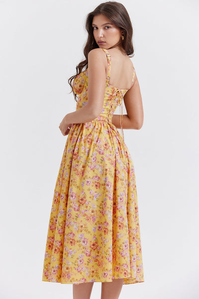 Vestido midi de verano con estampado floral