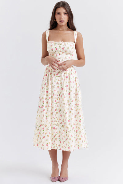 Vestido midi de verano con estampado floral