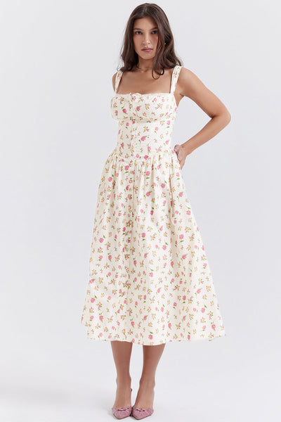 Vestido midi de verano con estampado floral