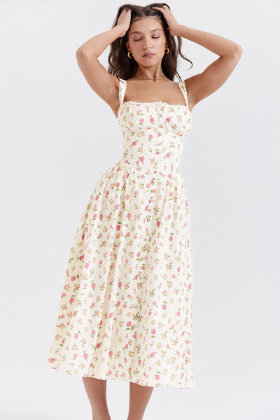 Vestido midi de verano con estampado floral