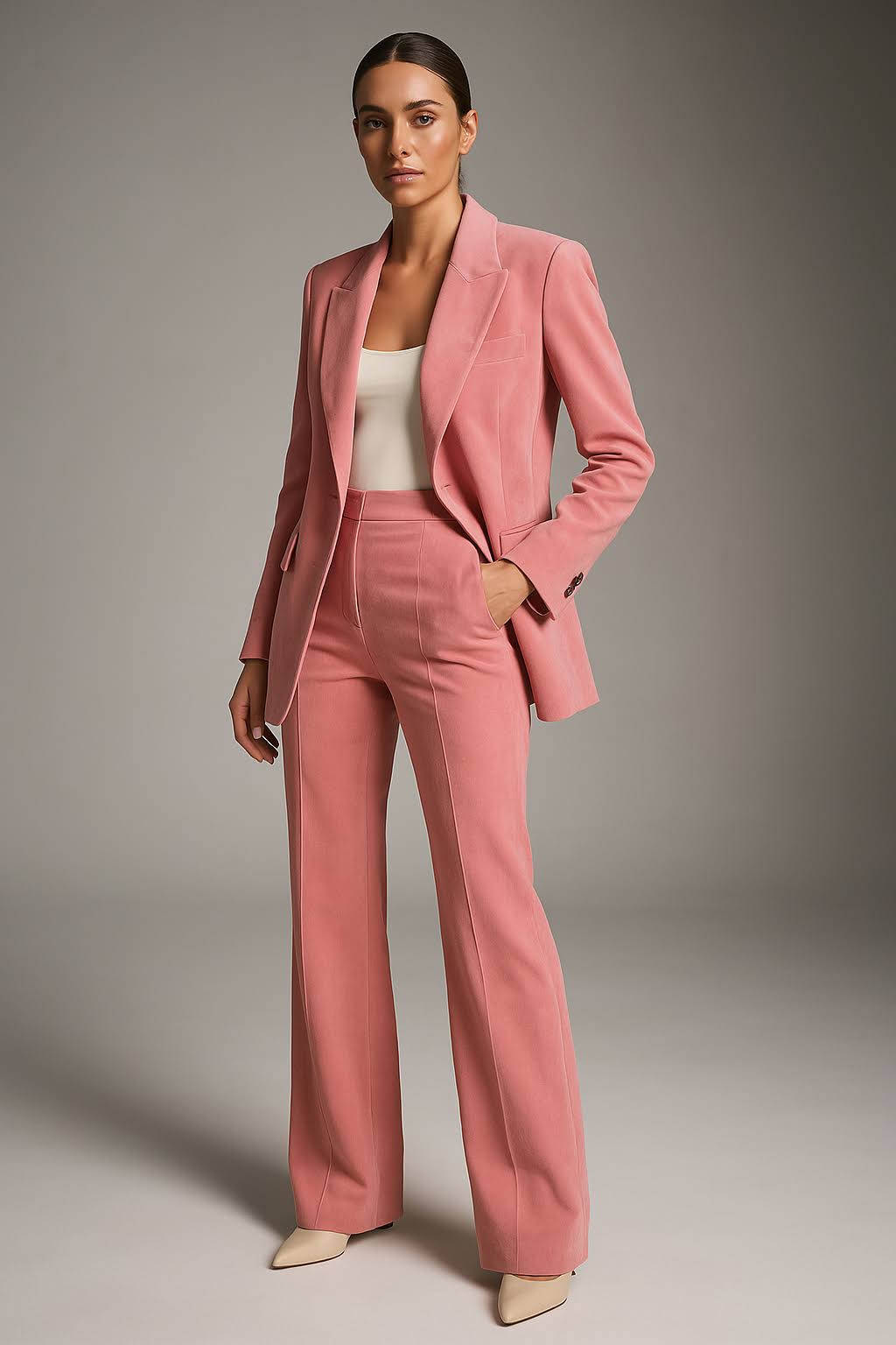 Ensemble blazer et pantalon deux pièces pour femmes
