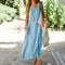 Damen Vintage Baumwolle Leinen Kleid