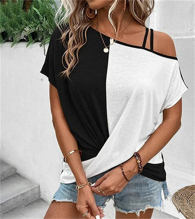 Asymmetrisches Colourblock-T-Shirt Damen - Komfort und Stil in Einem