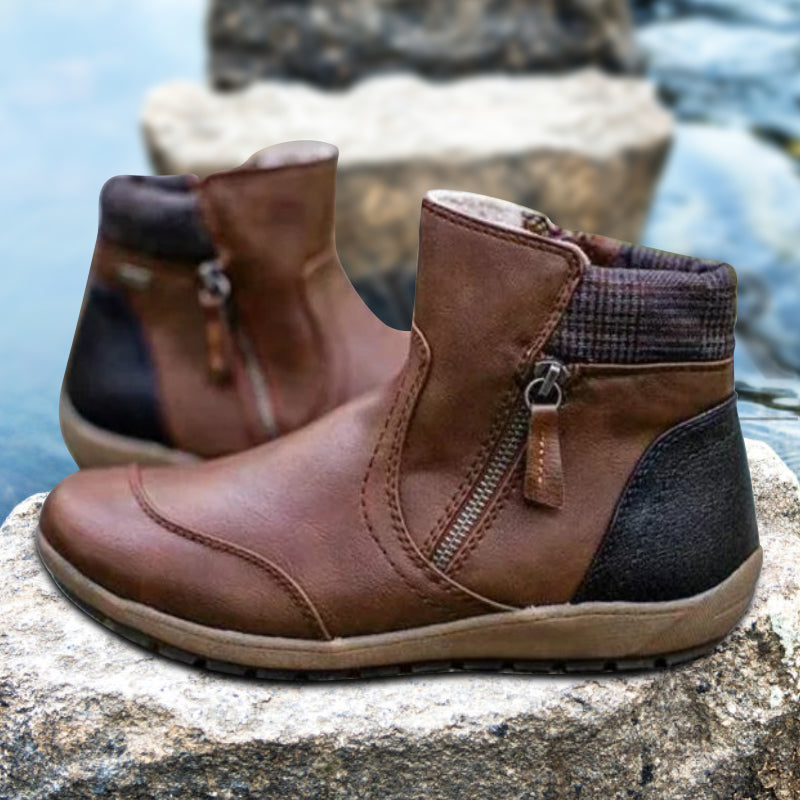 Αδιάβροτες ορθοπεδικές γυναικείες μπότες με φερμουάρ