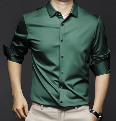 Victor - Langärmeliges Satin-Hemd