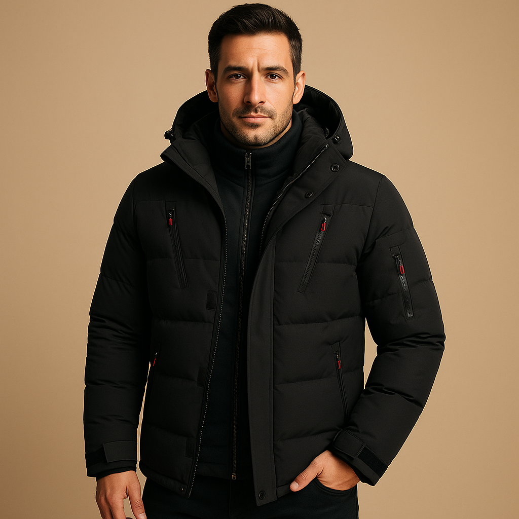 Chaqueta de invierno impermeable para hombre con forro cálido | Diseño apto para exteriores