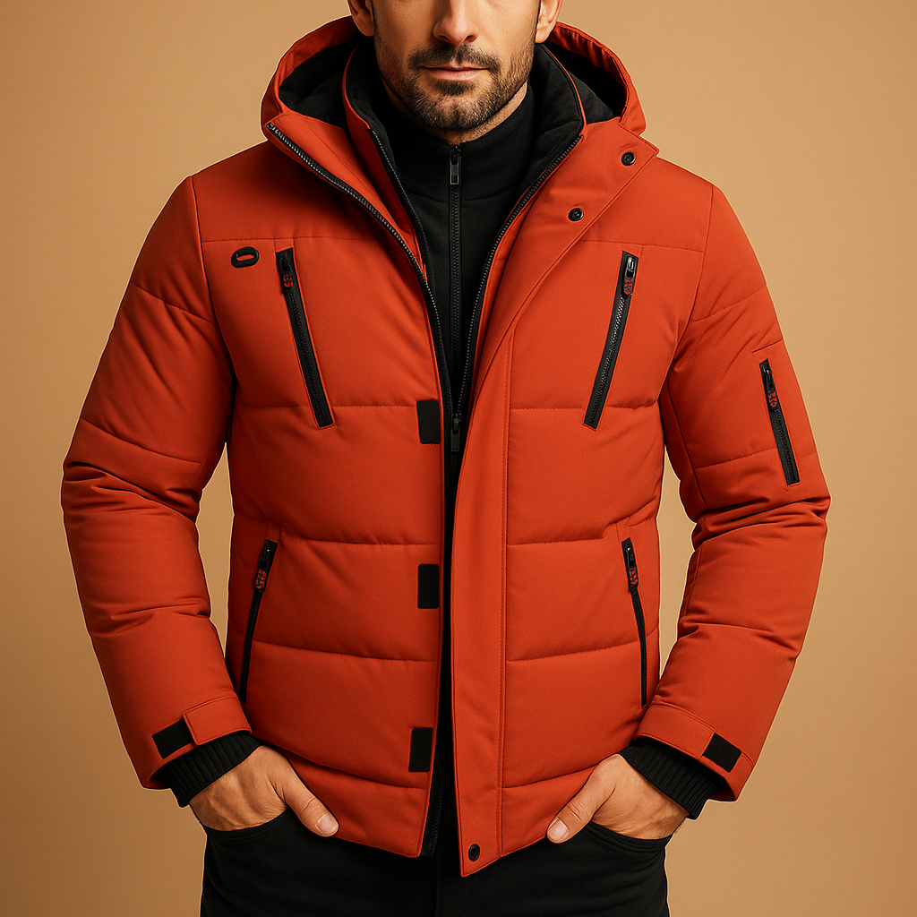 Chaqueta de invierno impermeable para hombre con forro cálido | Diseño apto para exteriores